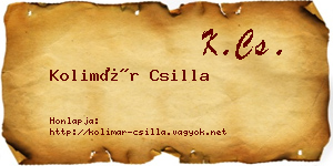 Kolimár Csilla névjegykártya