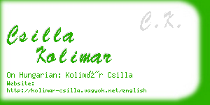 csilla kolimar business card